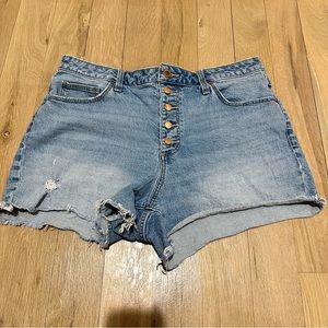 High Waisted Button Fly Jean Shorts